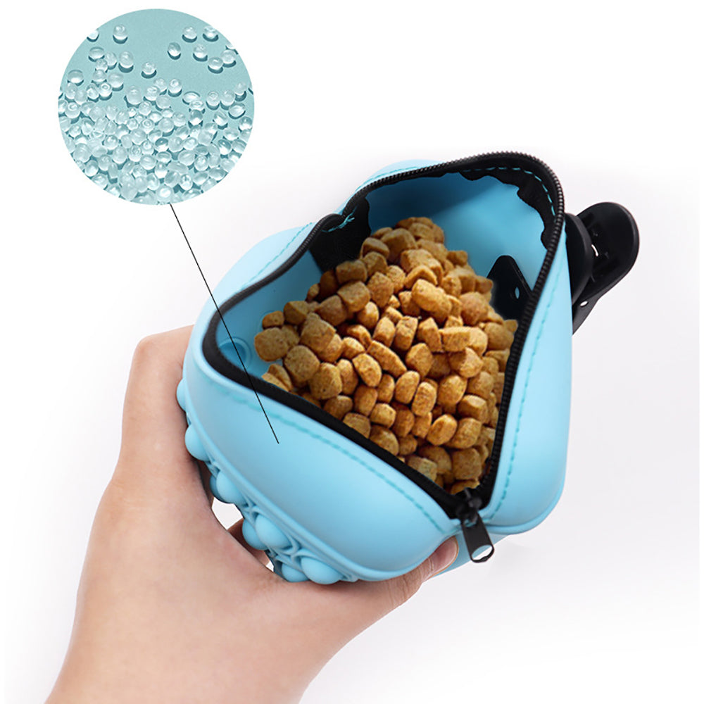 Dog Training Treat Pouch - Silicone Bag with Belt Clip