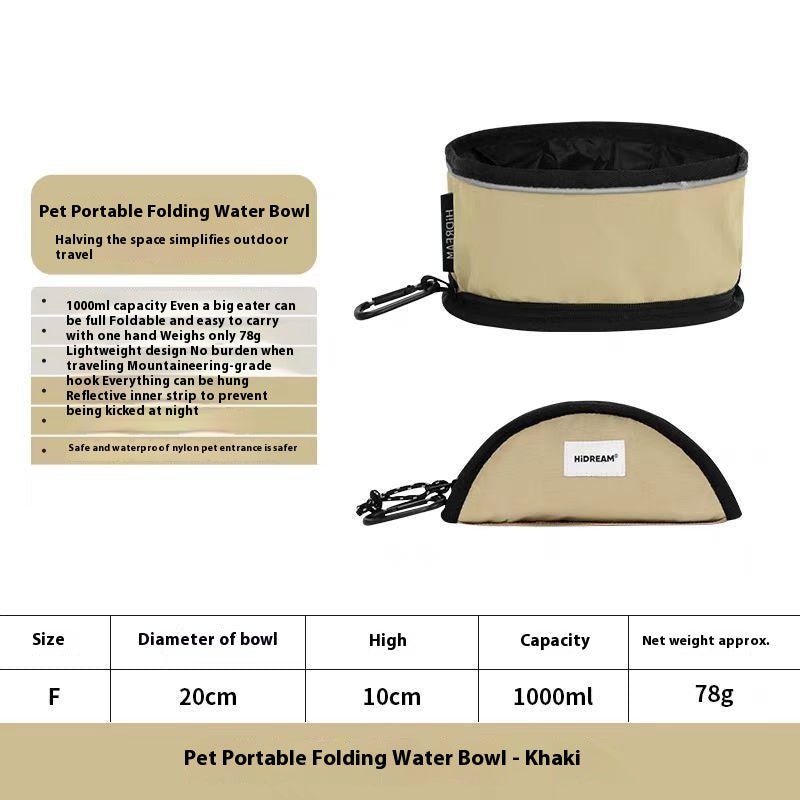 Collapsible Travel Dog Bowl - Leak-Proof, Clips to Any Leash