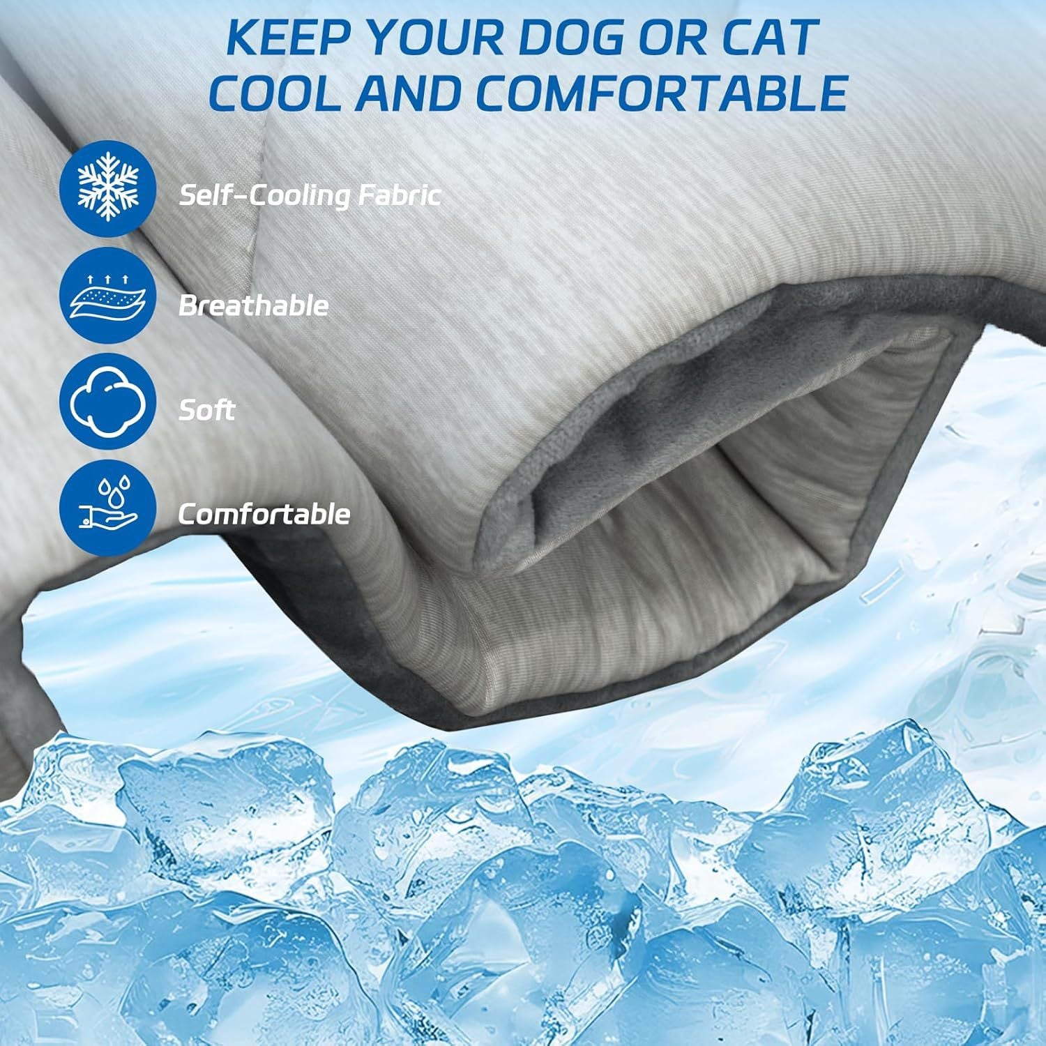 Pet Cooling Mat - Self-Chilling Pad for Dogs and Cats in Hot Weather