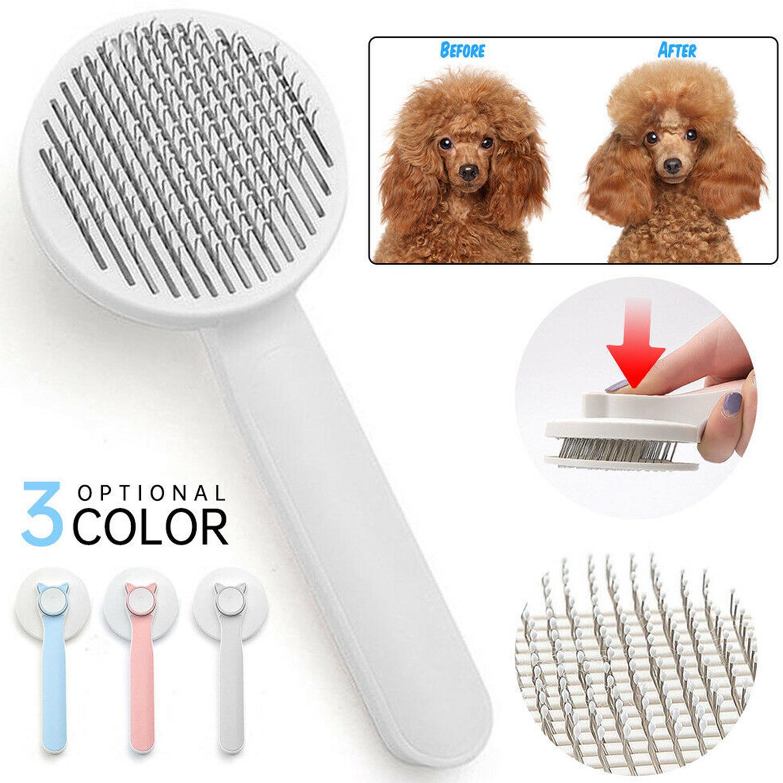 Self-Cleaning Pet Brush - One-Click Hair Release for Cats and Dogs