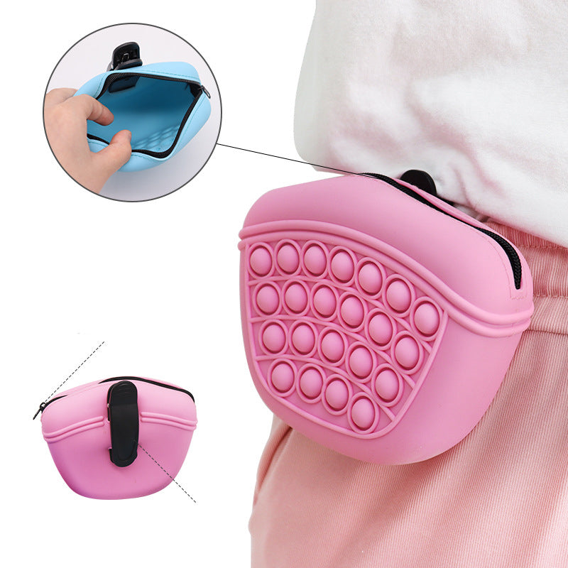 Dog Training Treat Pouch - Silicone Bag with Belt Clip