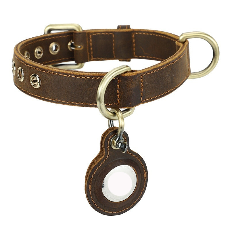 Handmade Leather Dog Collar - Double-Sided Cowhide, Reversible