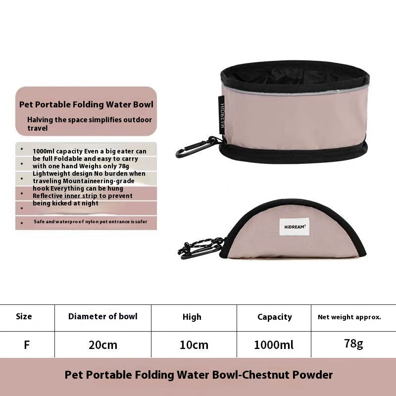 Collapsible Travel Dog Bowl - Leak-Proof, Clips to Any Leash