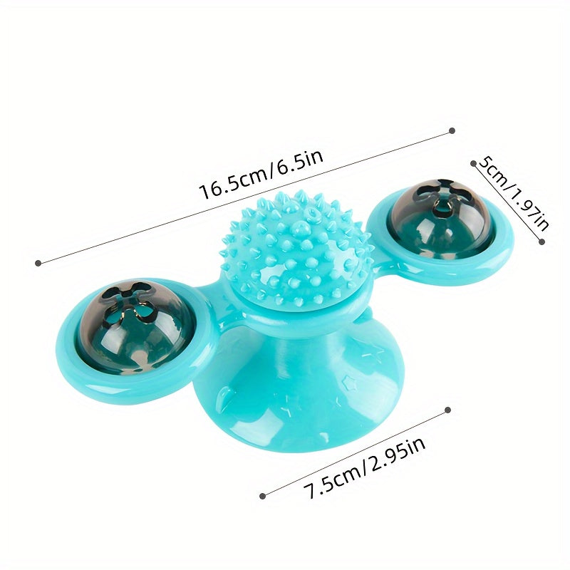 Rotating Windmill Cat Toy - Spinning Interactive Teaser for Indoor Cats