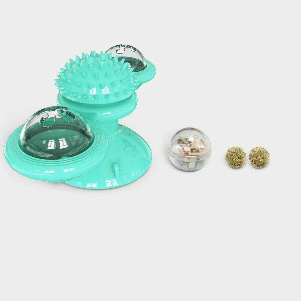 Rotating Windmill Cat Toy - Spinning Interactive Teaser for Indoor Cats