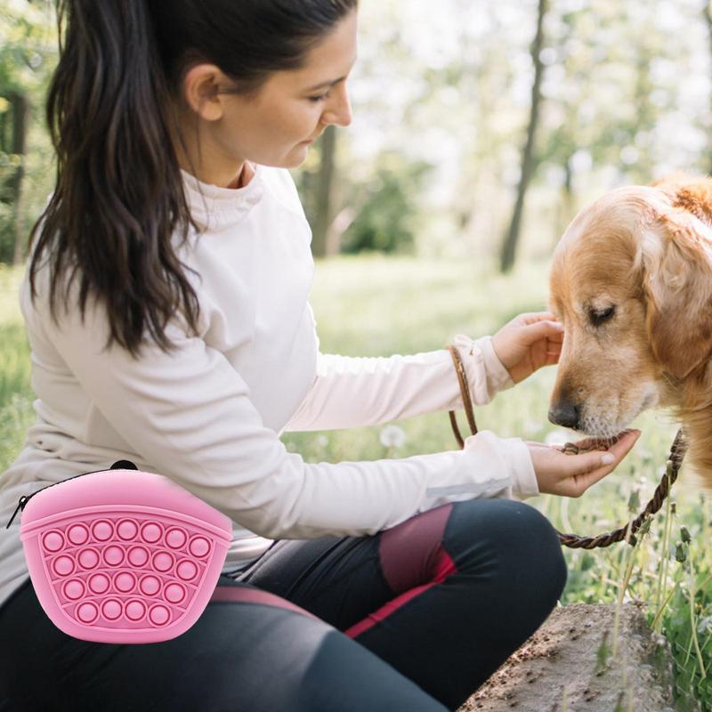 Dog Training Treat Pouch - Silicone Bag with Belt Clip