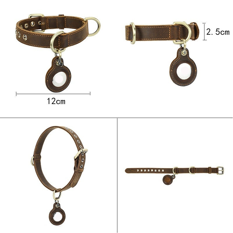 Handmade Leather Dog Collar - Double-Sided Cowhide, Reversible