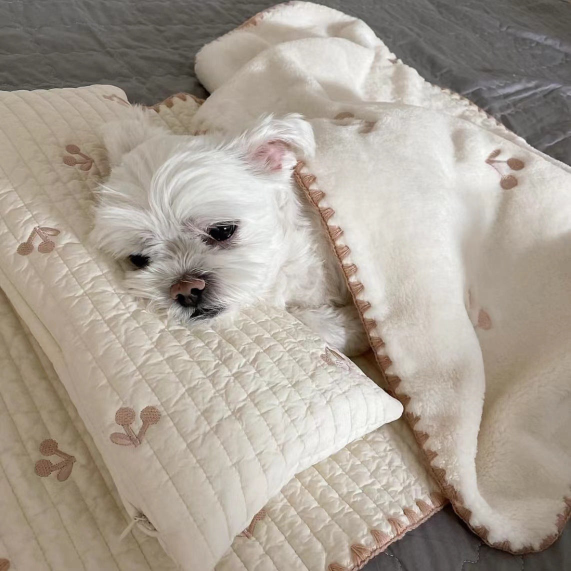 Washable Dog Crate Mat - Removable Cover, Non-Slip Base
