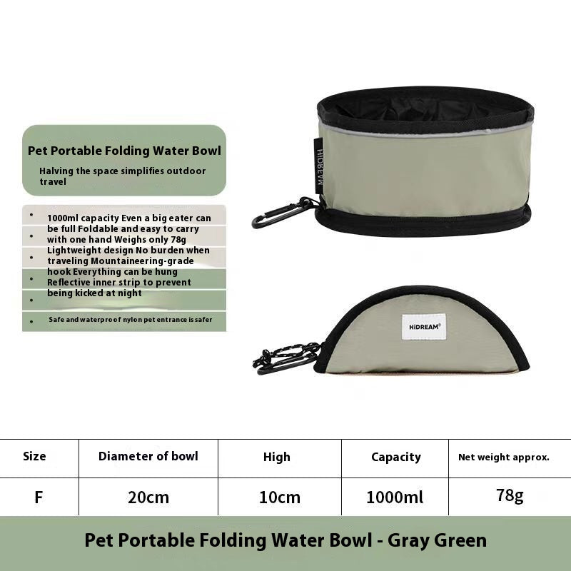 Collapsible Travel Dog Bowl - Leak-Proof, Clips to Any Leash