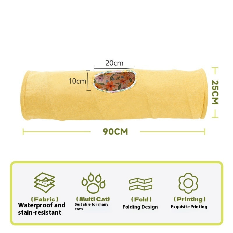 Collapsible Cat Tunnel - Interactive Hideaway Play Tube for Indoor Cats