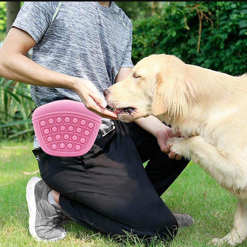 Dog Training Treat Pouch - Silicone Bag with Belt Clip