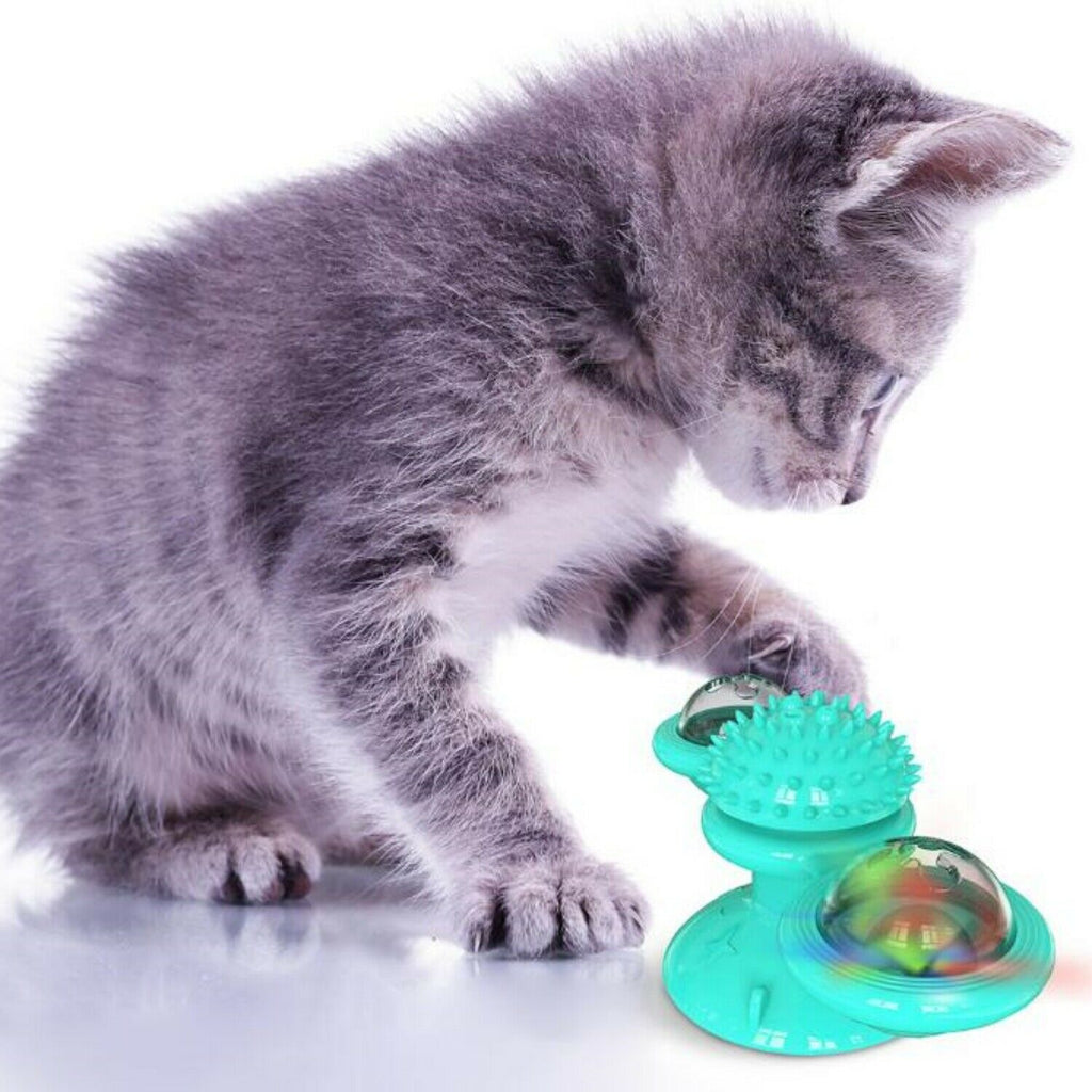 Rotating Windmill Cat Toy - Spinning Interactive Teaser for Indoor Cats