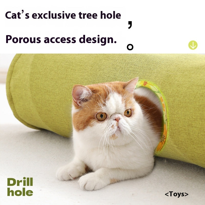 Collapsible Cat Tunnel - Interactive Hideaway Play Tube for Indoor Cats