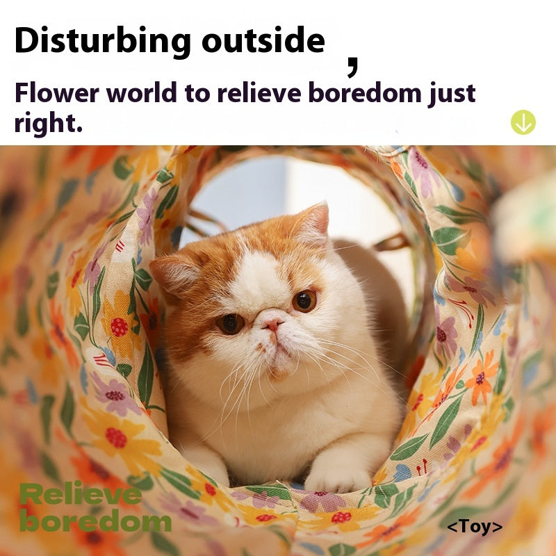 Collapsible Cat Tunnel - Interactive Hideaway Play Tube for Indoor Cats