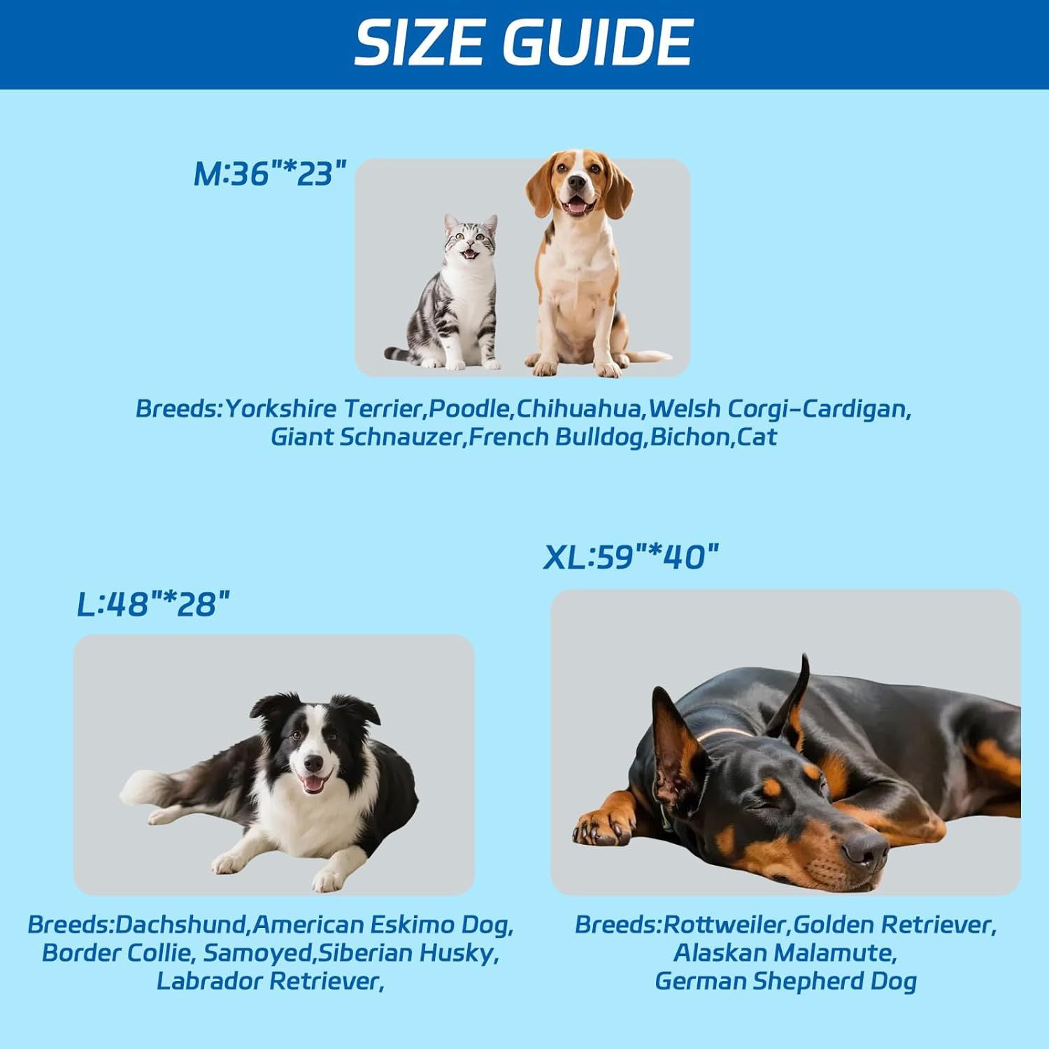 Pet Cooling Mat - Self-Chilling Pad for Dogs and Cats in Hot Weather