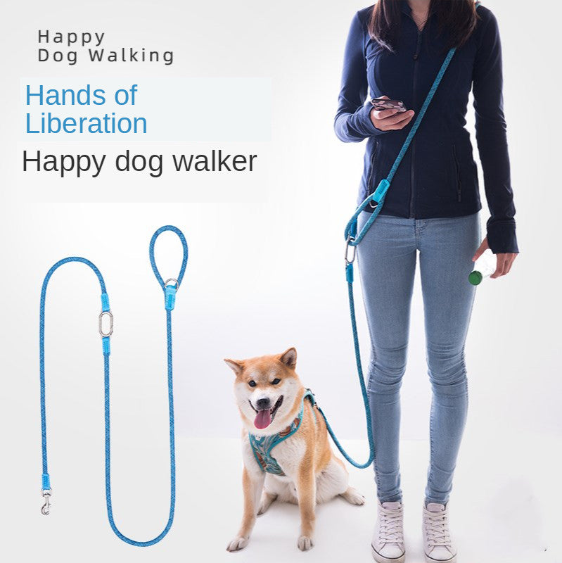 Hands-Free Running Dog Leash - Adjustable Waist Belt for Jogging