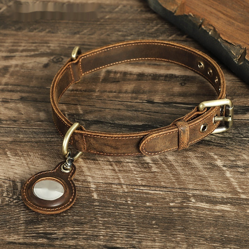Handmade Leather Dog Collar - Double-Sided Cowhide, Reversible