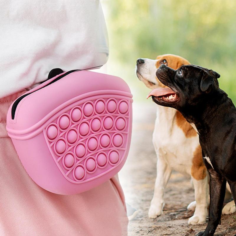 Dog Training Treat Pouch - Silicone Bag with Belt Clip