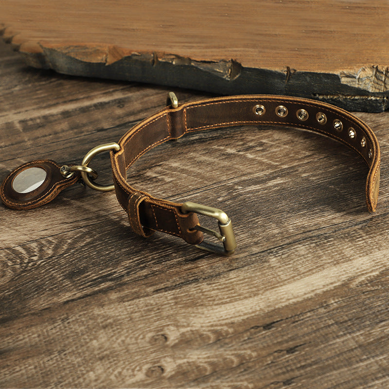 Handmade Leather Dog Collar - Double-Sided Cowhide, Reversible