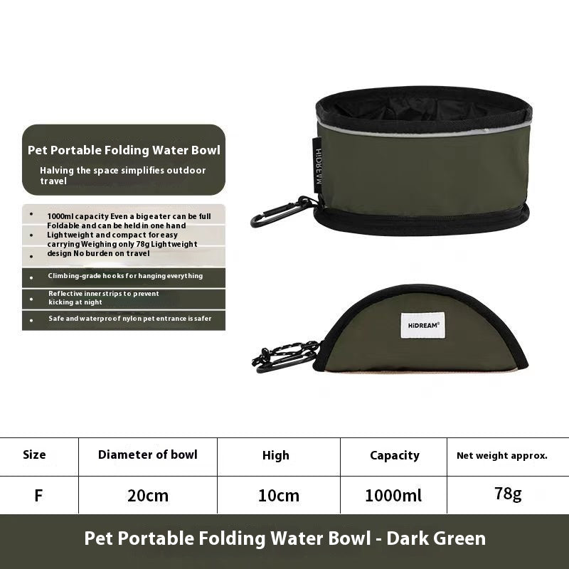 Collapsible Travel Dog Bowl - Leak-Proof, Clips to Any Leash