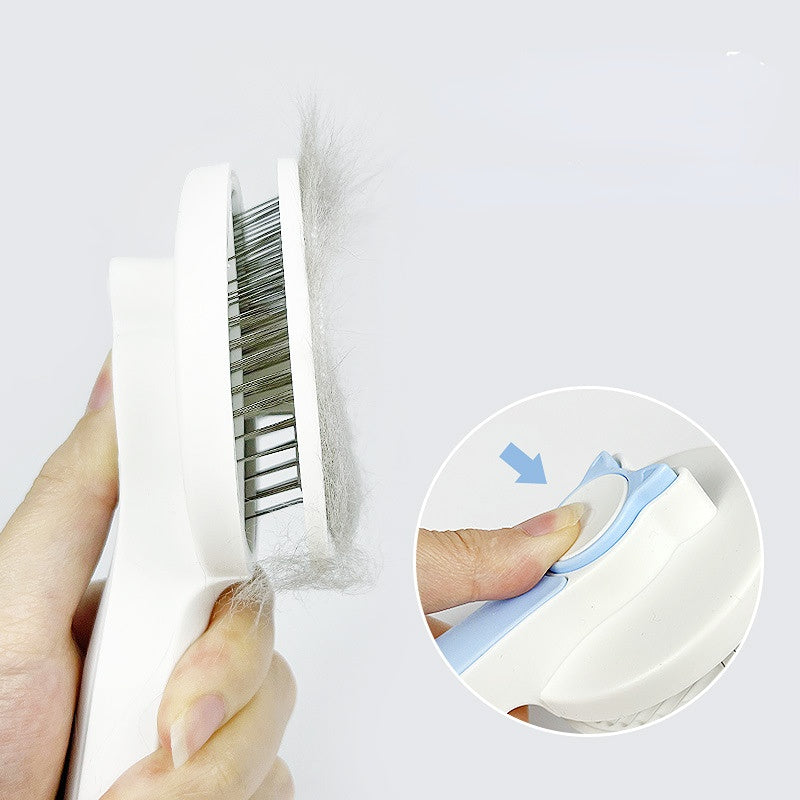 Self-Cleaning Pet Brush - One-Click Hair Release for Cats and Dogs